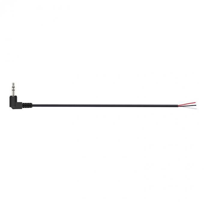 Ángulo derecho de 90 grados 3 polos TRS 3,5 mm Jack de audio estéreo a cola de cerdo despojado Cables de extremo de cable de alambre desnudo 5