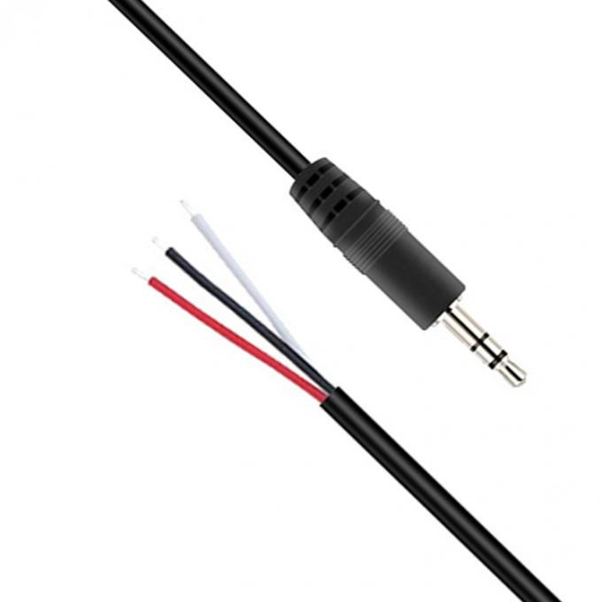 Custom 3 Polos 3.5mm Jack de audio estéreo a cola de cerdo despojado Cables de extremo de alambre desnudo 0