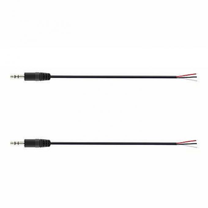 Custom 3 Polos 3.5mm Jack de audio estéreo a cola de cerdo despojado Cables de extremo de alambre desnudo 4