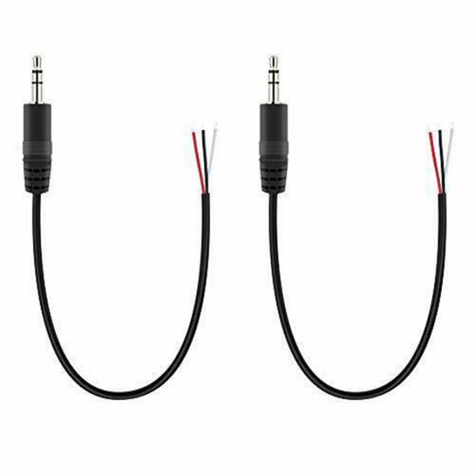 Custom 3 Polos 3.5mm Jack de audio estéreo a cola de cerdo despojado Cables de extremo de alambre desnudo 5