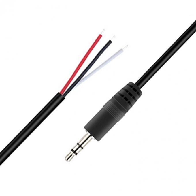 Custom 3 Polos 3.5mm Jack de audio estéreo a cola de cerdo despojado Cables de extremo de alambre desnudo 3