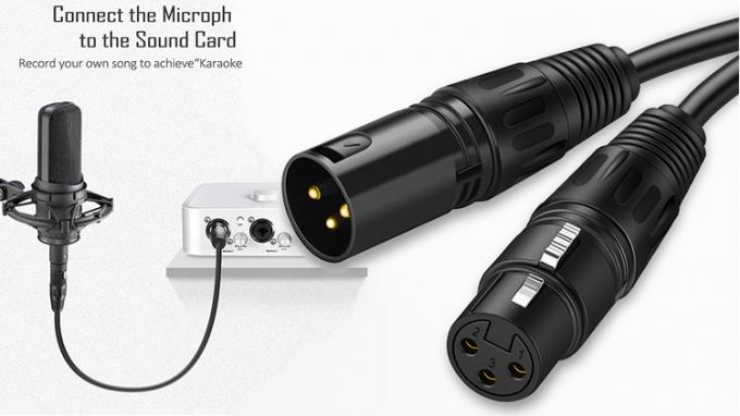Micrófono OEM HiFi Micrófono 3 PIN Conector XLR Jack de audio macho a XLR cable DMX femenino 4