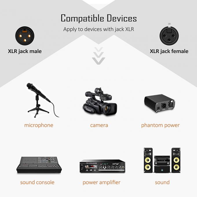 Micrófono OEM HiFi Micrófono 3 PIN Conector XLR Jack de audio macho a XLR cable DMX femenino 6