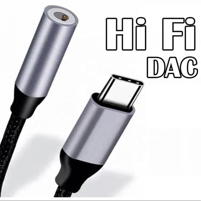 Adaptador de cable de audio de 3,5 mm de USB tipo C a AUX de alta compatibilidad DAC para Samsung Pixel Google Phone 0