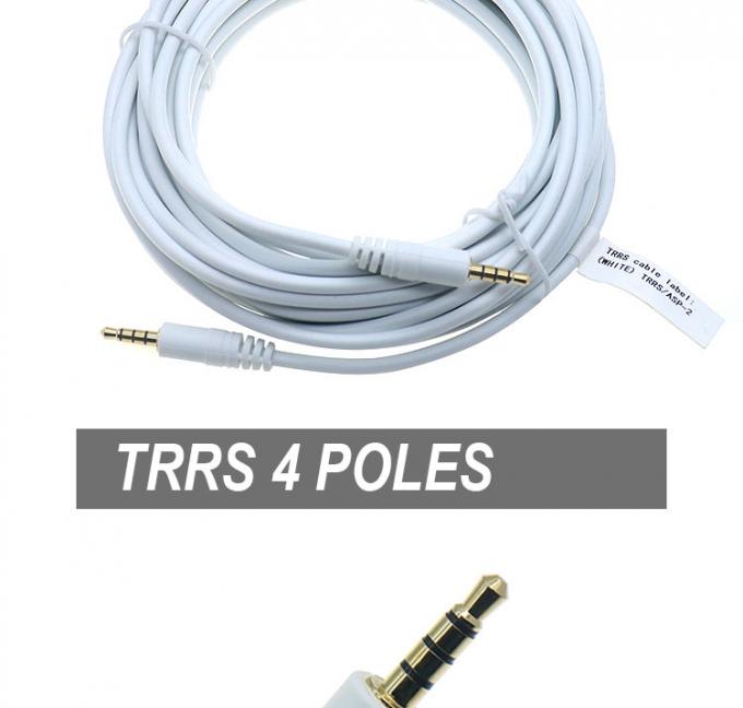 3.5mm Hombre a Hombre Stereo Aux Mono Jack 4 polos TRRS Micrófono de audio cable 1