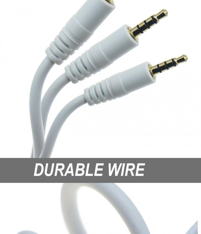 3.5mm Hombre a Hombre Stereo Aux Mono Jack 4 polos TRRS Micrófono de audio cable 2