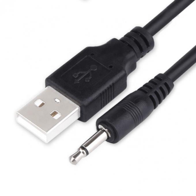 1M USB a 3.5mm 2 plazos Aux Audio Jack Conector Cable de carga para el teléfono de altavoz 0