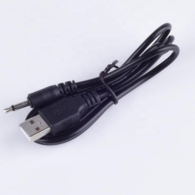 1M USB a 3.5mm 2 plazos Aux Audio Jack Conector Cable de carga para el teléfono de altavoz 2