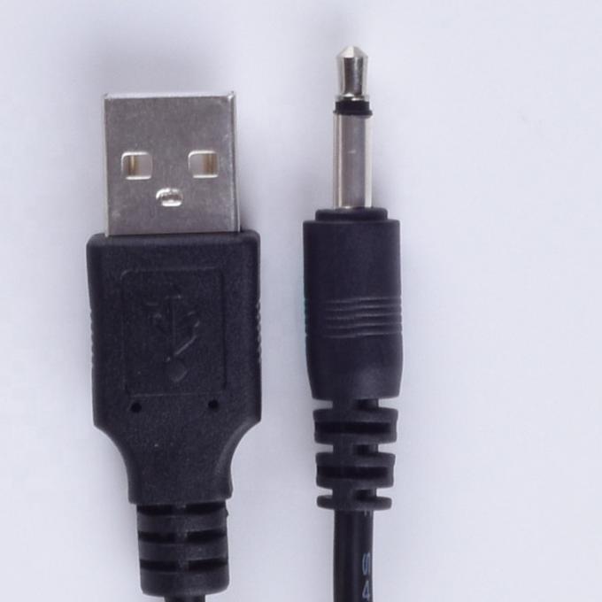 1M USB a 3.5mm 2 plazos Aux Audio Jack Conector Cable de carga para el teléfono de altavoz 1