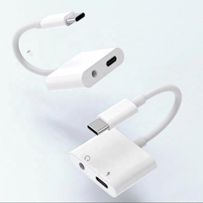 2 en 1 conector USB C a 3,5 mm AUX auricular dongle de auricular Adaptador para Samsung Note goole píxel 4 4XL 3 3XL 2 2XL 6