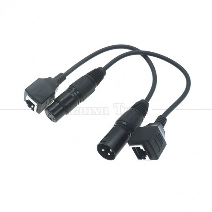XLR 3 pines masculino a RJ45 femenino Cable de adaptador Ethernet de red Cat5 para controlador de DMX CON de audio LED 1