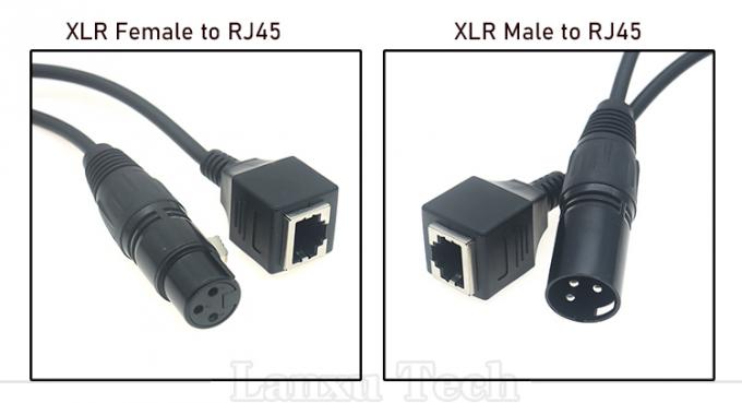 XLR 3 pines masculino a RJ45 femenino Cable de adaptador Ethernet de red Cat5 para controlador de DMX CON de audio LED 0
