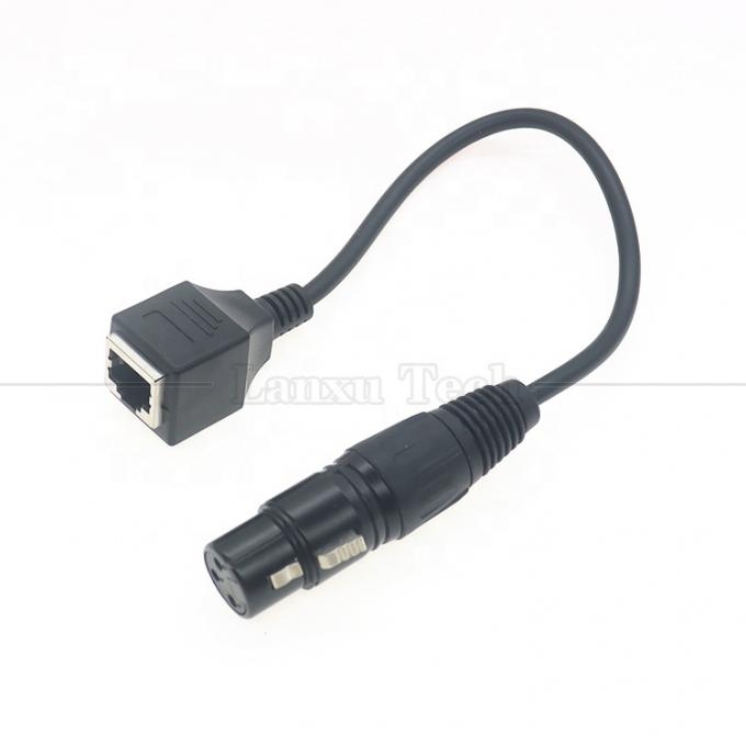 XLR 3 pines masculino a RJ45 femenino Cable de adaptador Ethernet de red Cat5 para controlador de DMX CON de audio LED 4