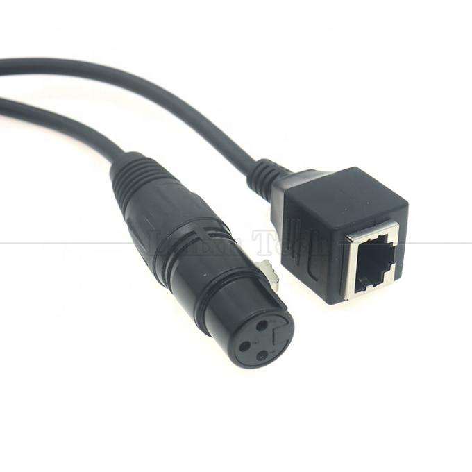 XLR 3 pines masculino a RJ45 femenino Cable de adaptador Ethernet de red Cat5 para controlador de DMX CON de audio LED 3