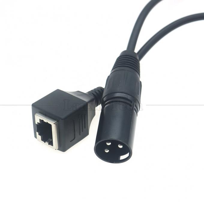XLR 3 pines masculino a RJ45 femenino Cable de adaptador Ethernet de red Cat5 para controlador de DMX CON de audio LED 2