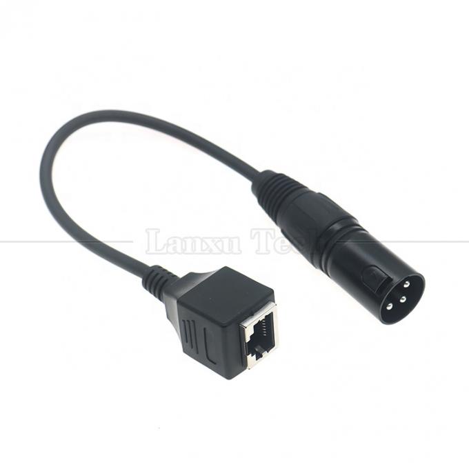 XLR 3 pines masculino a RJ45 femenino Cable de adaptador Ethernet de red Cat5 para controlador de DMX CON de audio LED 5