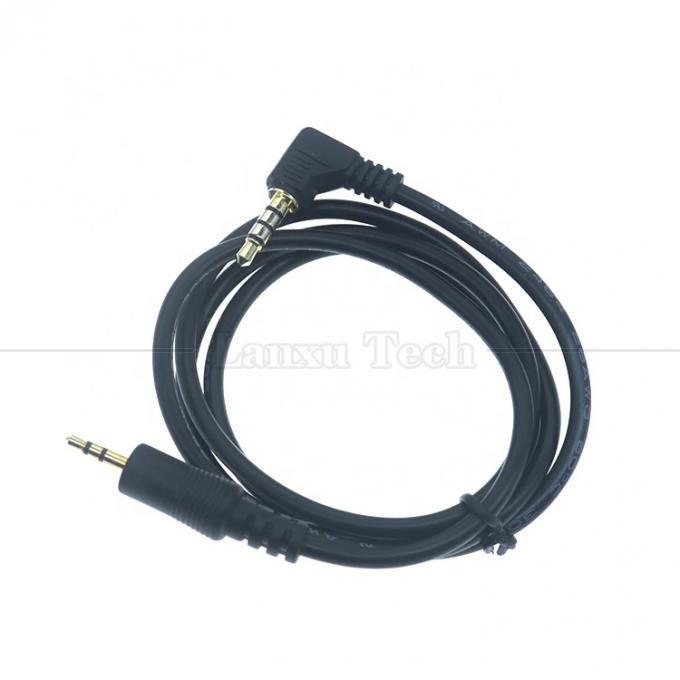 2.5mm 3 polos Jack a 90 grados ángulo derecho 4 polos 3.5mm TRRS Jack cable de audio estéreo para TV Radio 3
