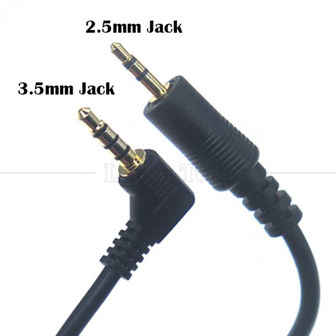 2.5mm 3 polos Jack a 90 grados ángulo derecho 4 polos 3.5mm TRRS Jack cable de audio estéreo para TV Radio 1