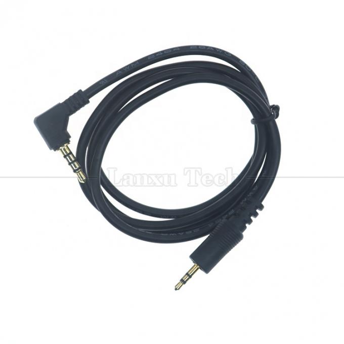 2.5mm 3 polos Jack a 90 grados ángulo derecho 4 polos 3.5mm TRRS Jack cable de audio estéreo para TV Radio 0