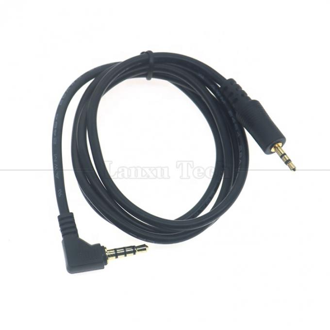 2.5mm 3 polos Jack a 90 grados ángulo derecho 4 polos 3.5mm TRRS Jack cable de audio estéreo para TV Radio 2