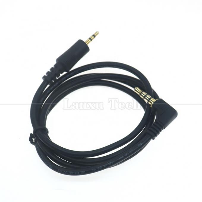 2.5mm 3 polos Jack a 90 grados ángulo derecho 4 polos 3.5mm TRRS Jack cable de audio estéreo para TV Radio 4