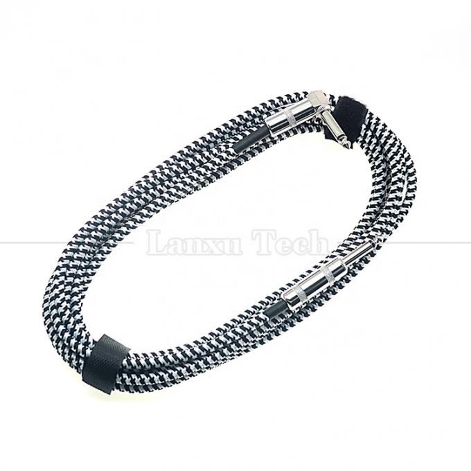 Metal trenzado en ángulo recto de 3M 6.35mm 1/4 TS Jack Audio Guitarra eléctrica Instrumento de efecto de bajo Amp Patch Cable de plomo 6