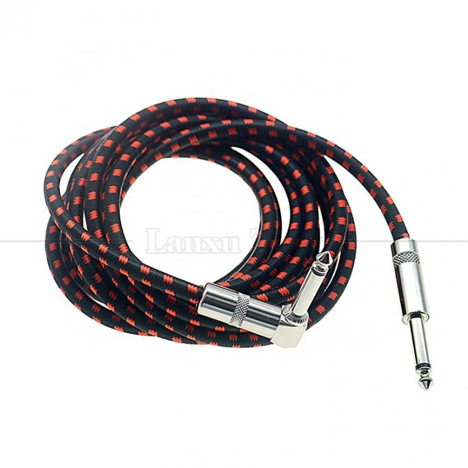 3ft 10ft 3m 5m 1/4 6.35mm Mono TS Jack de ángulo recto Instrumentos eléctricos Accesorio Amplificador de efecto amplificador Guitarra Cable de parche 1