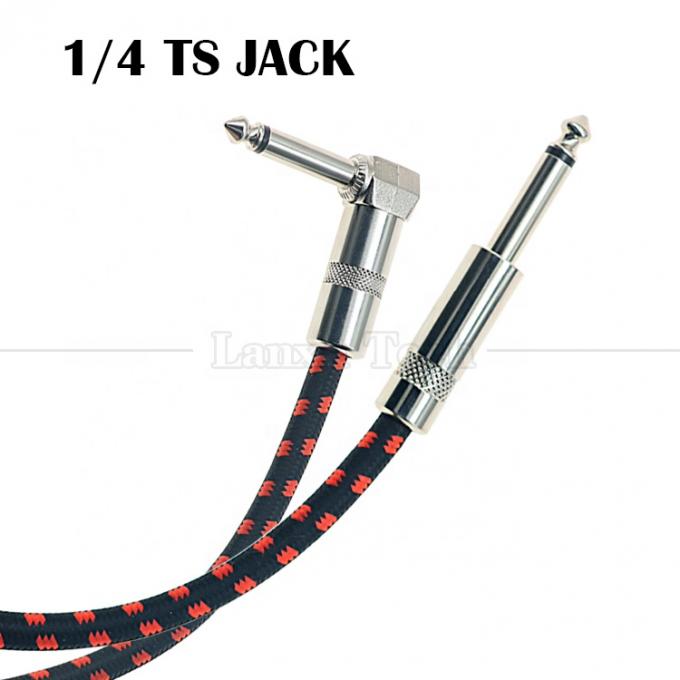 3ft 10ft 3m 5m 1/4 6.35mm Mono TS Jack de ángulo recto Instrumentos eléctricos Accesorio Amplificador de efecto amplificador Guitarra Cable de parche 3