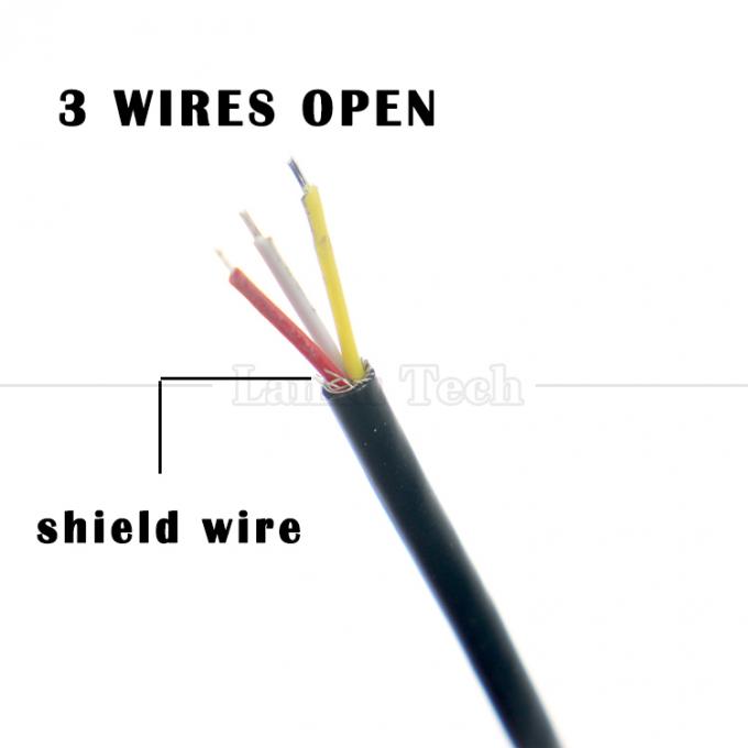Revestido en oro 3.5mm TRS 3 Ploes Shield Jack de audio de mujer a cables desnudos de lata 1