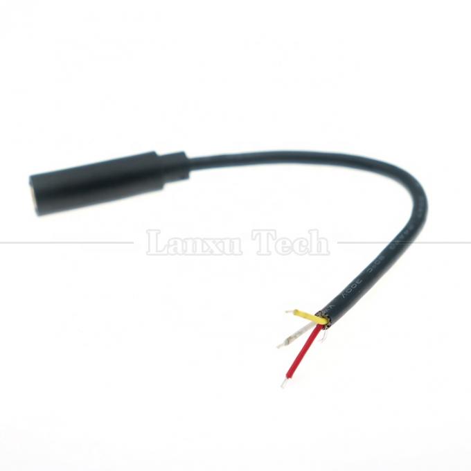 TRS de 3,5 mm personalizado con 3 postes Jack de audio de escudo de mujer a abierto Cables de extremo desnudo enlatados 3