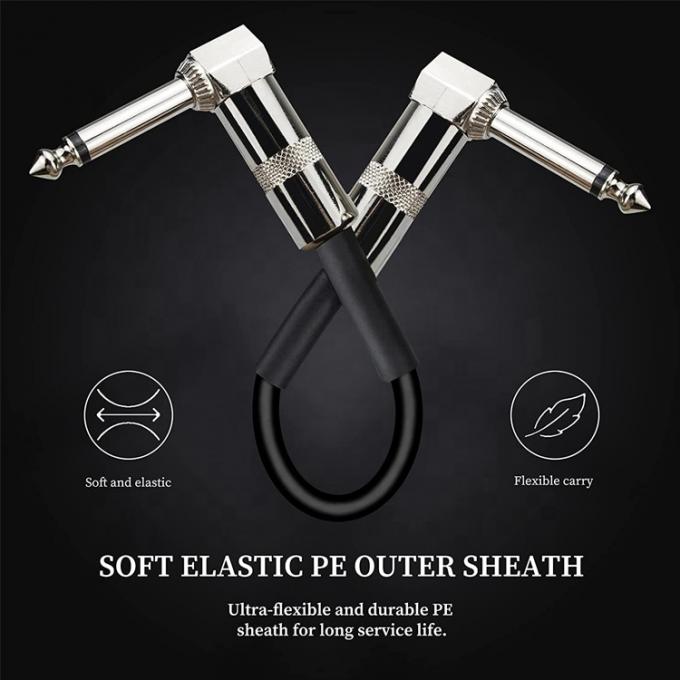 1/4 TS Jack Pedal eléctrico de trenza de guitarra con parche de plomo Cable de instrumento estéreo 1