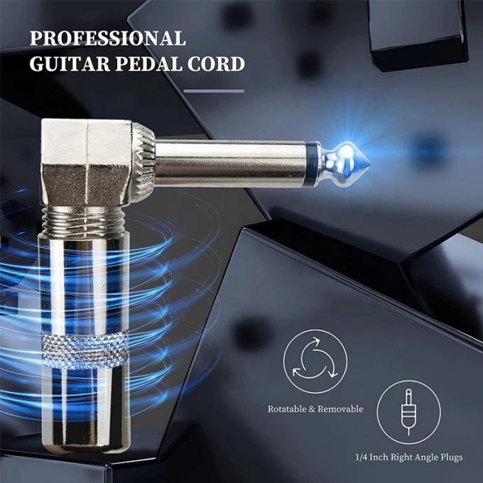 1/4 TS Jack Pedal eléctrico de trenza de guitarra con parche de plomo Cable de instrumento estéreo 2