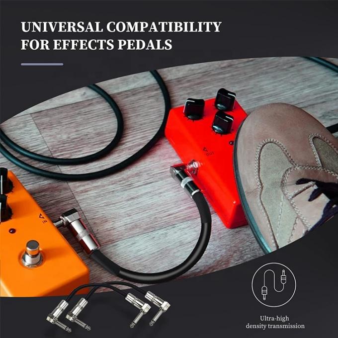 1/4 TS Jack Pedal eléctrico de trenza de guitarra con parche de plomo Cable de instrumento estéreo 5