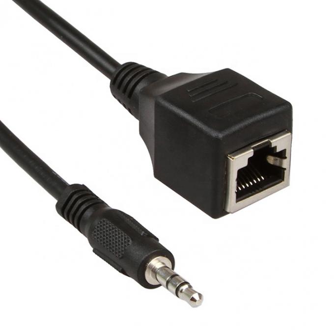 3.5mm Stereo Jack a RJ45 Socket Female Cat5 Cat6 Ethernet extensor de audio por cable 3