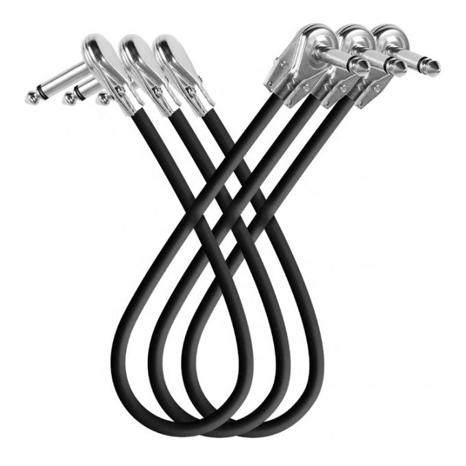 1/4 6.35mm de pulgada de plata de oro ángulo derecho mono TS Audio Jack Instrument Guitar Patch Cable 4