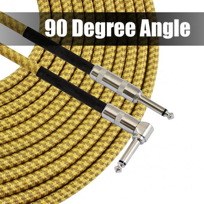 Cable de parche para guitarra de instrumento eléctrico de 3M 10FT ángulo recto recto 1/4 TS Jack 2