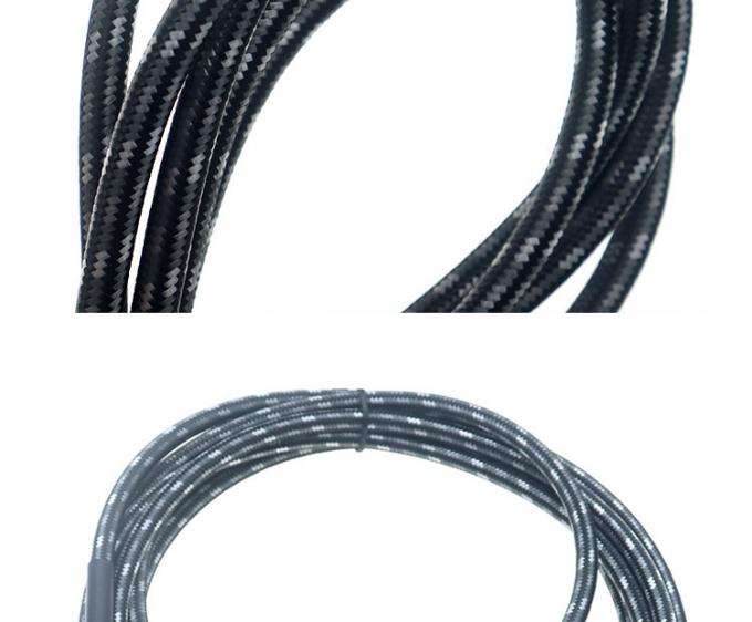 L forma 90 grados ángulo recto a recto duradero chaqueta trenzada 6.35mm Ts Jack instrumento guitarra eléctrica parche de audio cable 4