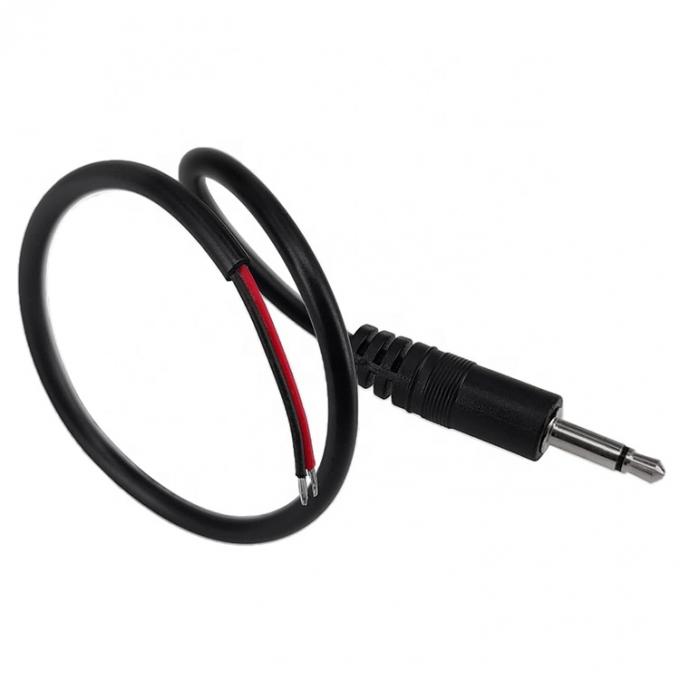 3.5mm 2 polos TS Audio Mono Jack macho conexión a cables desnudos cable de extremo abierto 3