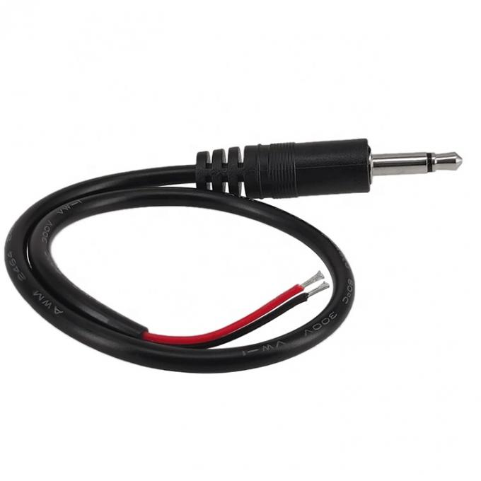 3.5mm 2 polos TS Audio Mono Jack macho conexión a cables desnudos cable de extremo abierto 4