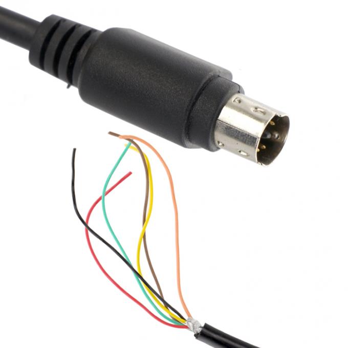 Personalización 6 7 8 PIN MINI DIN para el cable de alambre de lata abierto de cola de cerdo 1