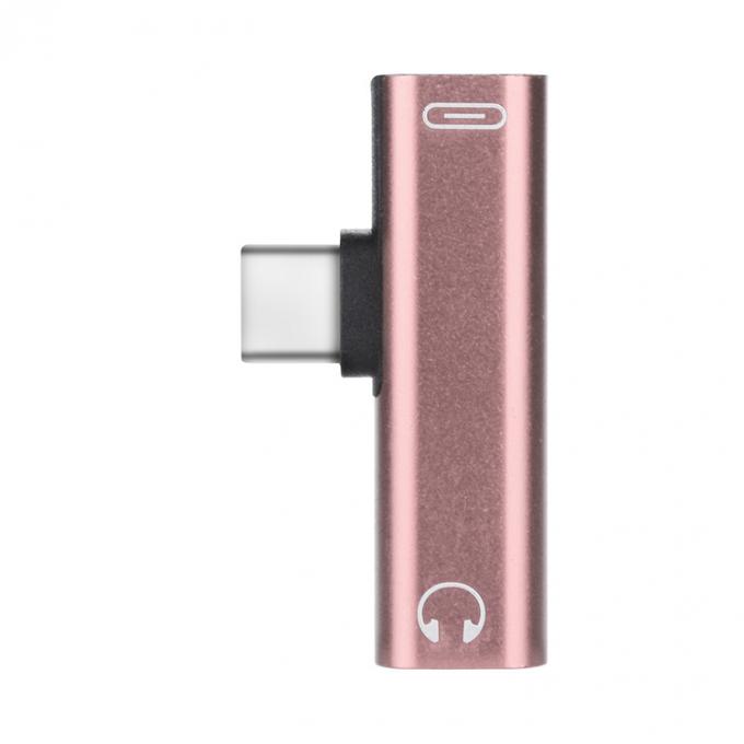 2 en 1 USB Tipo C a 3.5mm Jack PD Cargando adaptador de audio para auriculares 6