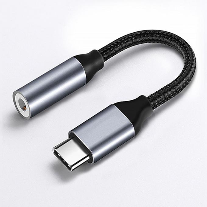 Alta compatibilidad DAC con auriculares trenzados USB Tipo C a 3.5mm Adaptador de audio para Google Pixel 0