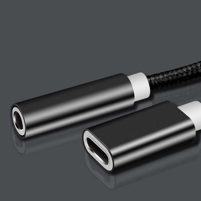 2 en 1 Tipo C a 3,5 mm Cargador de auriculares Jack de audio USB C Cable portátil Tipo C a 3,5 mm Adaptador de conector para teléfono móvil 4