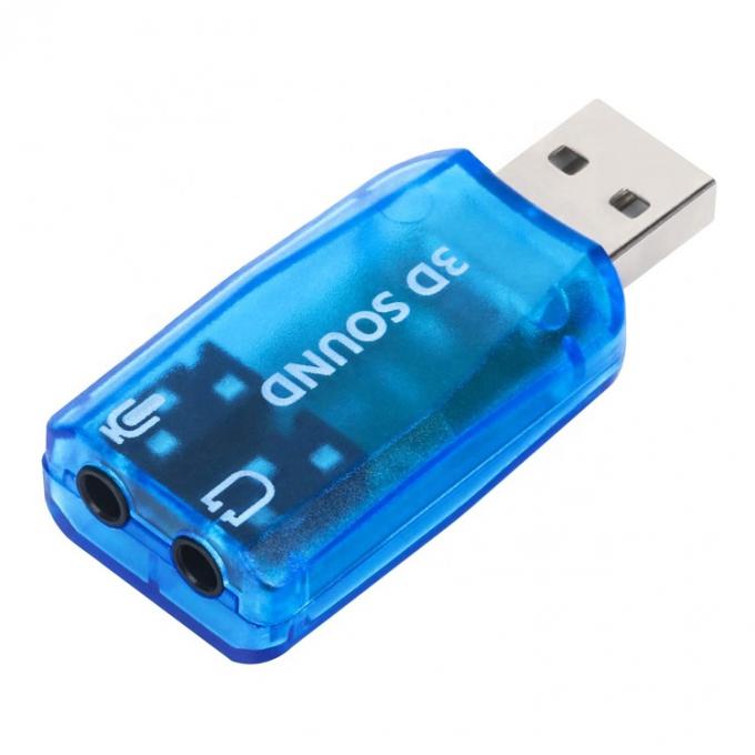 Plug and Play 5.1 Micrófono externo 3D Estudio estéreo Audio Interfaz USB Adaptador de tarjeta de sonido con auriculares de 3,5 mm 2