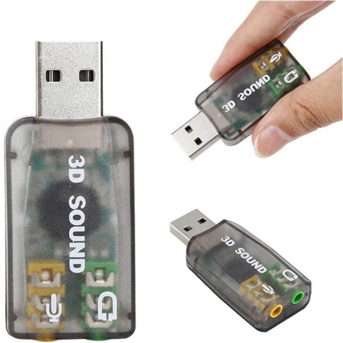 Plug and Play 5.1 Micrófono externo 3D Estudio estéreo Audio Interfaz USB Adaptador de tarjeta de sonido con auriculares de 3,5 mm 5