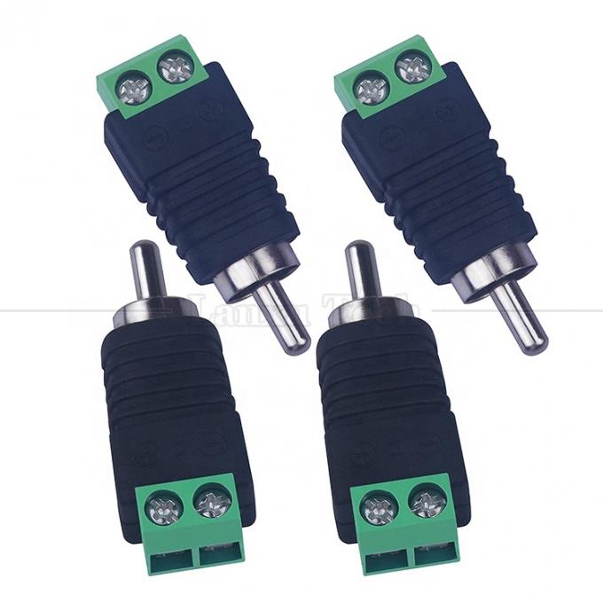 RCA Femenino Hombre a tornillo Terminal AV Fono Conector de cable sin soldadura convertidor de conector de cable Adaptador de audio 0
