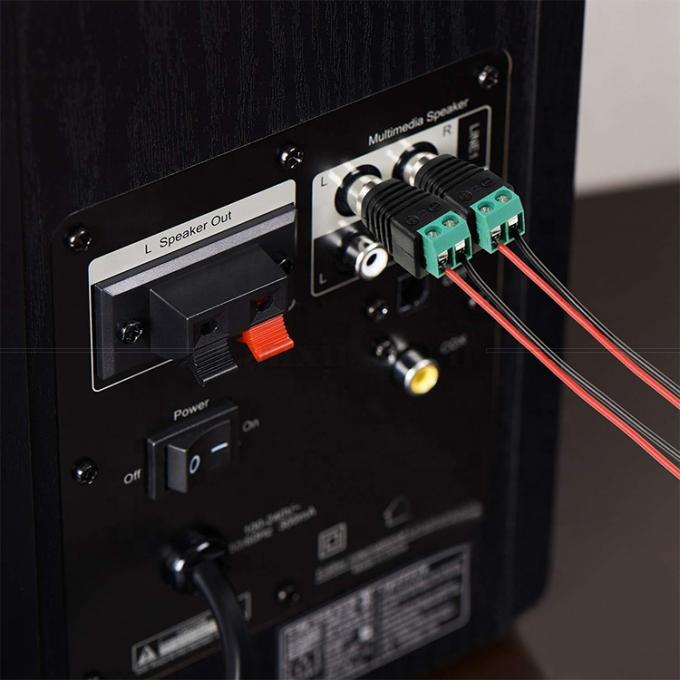 RCA Femenino Hombre a tornillo Terminal AV Fono Conector de cable sin soldadura convertidor de conector de cable Adaptador de audio 4