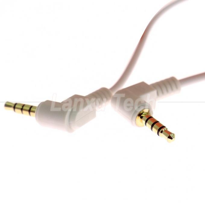Ángulo de 90 grados Hombre a Hombre 3,5 mm 3 4 polos TRS TRRS Mono Micrófono Audio estéreo Jack Adaptador de parche Cable para auriculares 1