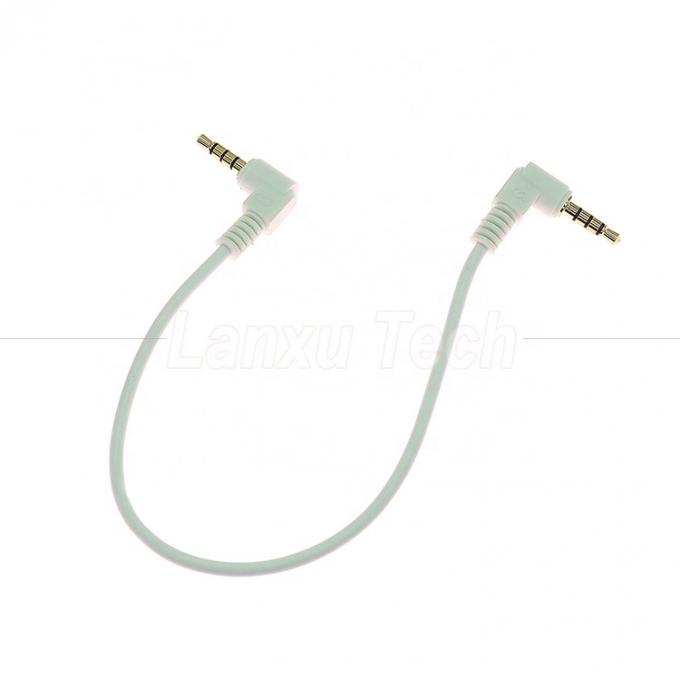 Ángulo de 90 grados Hombre a Hombre 3,5 mm 3 4 polos TRS TRRS Mono Micrófono Audio estéreo Jack Adaptador de parche Cable para auriculares 0