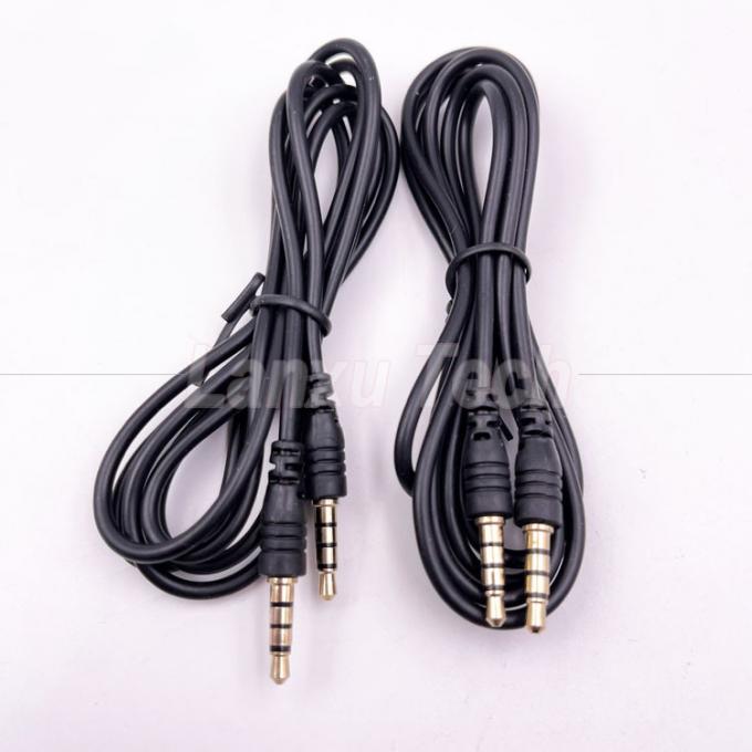 Stock Hombre a Hombre 3,5 mm 4 polos Jack estéreo Micrófono Cable de extensión de audio para auriculares altavoz de ordenador 0